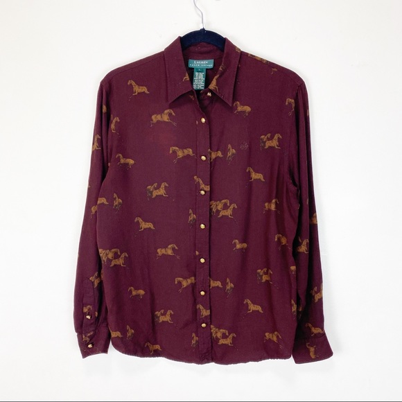 Lauren Ralph Lauren Tops - Ralph Lauren equestrian blouse horses size Large